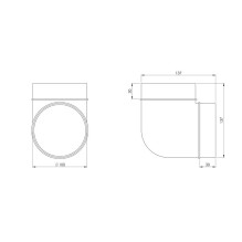 Ventiliacijos alkūnė EUROPLAST AL100-90, D100 90°