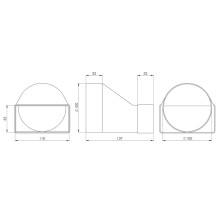 ADAPTER LONG TO-ROUND 110X55 D100 ADAPTER LONG TO-ROUND 110X55 D100
