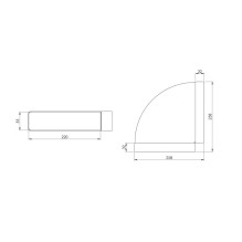 VENTILATION ELBOW (220X55 MM 90°)