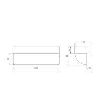 VENTILATION ELBOW (220X55 MM 90°) VENTILATION ELBOW (220X55 MM 90°)
