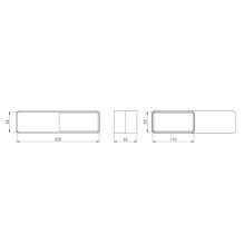 Ventiliacijos mova EUROPLAST, 220 x 55 mm - 110 x 55 mm