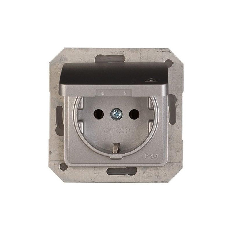 Kištukinis lizdas VILMA SL250, metalo spalvos, IP44