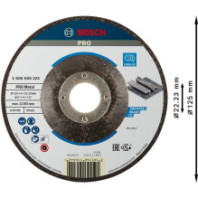 Šlifavimo diskas Bosch A30 T BF, 125x22.23 mm