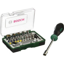 Atsuktuvas ir antgalių rinkinys Bosch, 27 vnt. Atsuktuvas ir antgalių rinkinys Bosch, 27 vnt.