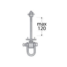 Kabliukas Domax MHD120 8855, pilka, 120 mm x 12 mm