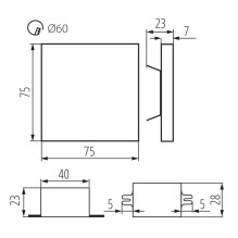 Recessed LED staircase luminaire, 1.3W, 3000K, 13lm, D7.5 Recessed LED staircase luminaire, 1.3W, 3000K, 13lm, D7.5