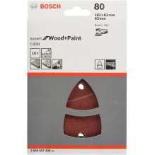 Šlifavimo lapeliai Bosch, P80, 10 vnt Šlifavimo lapeliai Bosch, P80, 10 vnt