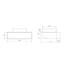 Ventiliacijos alkūnė EUROPLAST KLD25 220 x 55mm D125 90° Ventiliacijos alkūnė EUROPLAST KLD25 220 x 55mm D125 90°