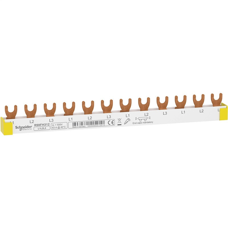 Busbar Schneider Acti9 Lite, R9XFH312, 3P, 12 modules, 10mm²