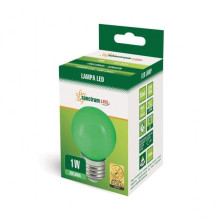 Lemputė Spectrum LED, P45, E27, 1W, žalios spalvos Lemputė Spectrum LED, P45, E27, 1W, žalios spalvos
