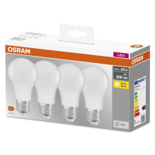 OSRAM LED Bulb, A60, E27, 8.5W, 806lm, 2700K, 4 pcs.