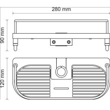 Shower shelf Ferro 65580.1, 280 mm x 90 mm x 120 mm, white