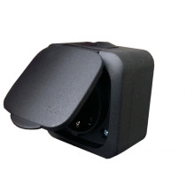 Plug connector Liregus Hermi, with grounding, black Plug connector Liregus Hermi, with grounding, black