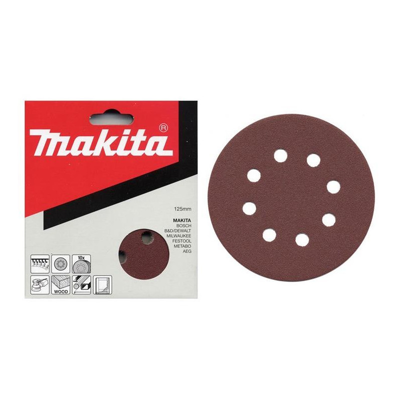 SANDING DISC MAKITA 125MM K80, 10PCS