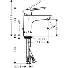 Praustuvo maišytuvas Hansgrohe Logis E 71161000 Praustuvo maišytuvas Hansgrohe Logis E 71161000