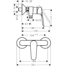SHOWER MIXER LOGIS E 71602000