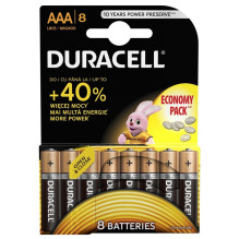 BATTERIES DURACELL AAA, LR03, 8 PCS. BATTERIES DURACELL AAA, LR03, 8 PCS.