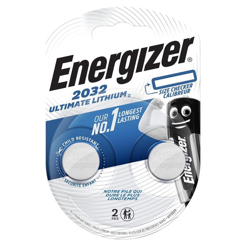 BATTERY ENERGIZER CR2032 LITHIUM 2PCS