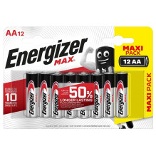 Elementai ENERGIZER MAX AA / LR06, 1.5V, 12vnt. Elementai ENERGIZER MAX AA / LR06, 1.5V, 12vnt.
