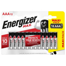 Elementai ENERGIZER MAX, AAA / LR03, 1.5V, 12vnt Elementai ENERGIZER MAX, AAA / LR03, 1.5V, 12vnt