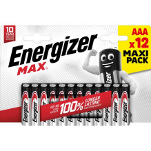 Elementai ENERGIZER MAX, AAA / LR03, 1.5V, 12vnt Elementai ENERGIZER MAX, AAA / LR03, 1.5V, 12vnt