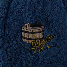 Sauna hat with bucket picture, blue color 100% cotton Sauna hat with bucket picture, blue color 100% cotton