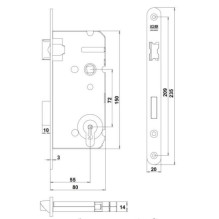 MORTISE LOCK CYL Z7ABL 72 / 55 LEFT W ZN MORTISE LOCK CYL Z7ABL 72 / 55 LEFT W ZN