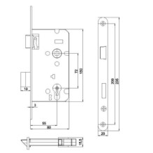 MORTISE LOCK WC Z7ACP 72 / 55 RIGHT W ZN MORTISE LOCK WC Z7ACP 72 / 55 RIGHT W ZN