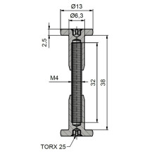 Plokščių veržikliai 860X, 38 mm Plokščių veržikliai 860X, 38 mm