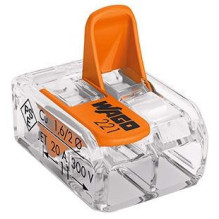 Laidų jungė Wago 221-412 / 100 2X0.02-4 mm2, 450 V, 100 vnt.