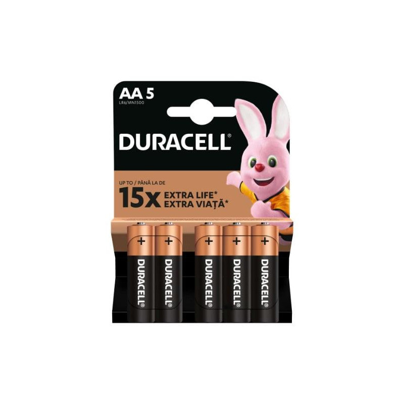 Elementai DURACELL AA / LR06, 1.5V, 5 vnt.