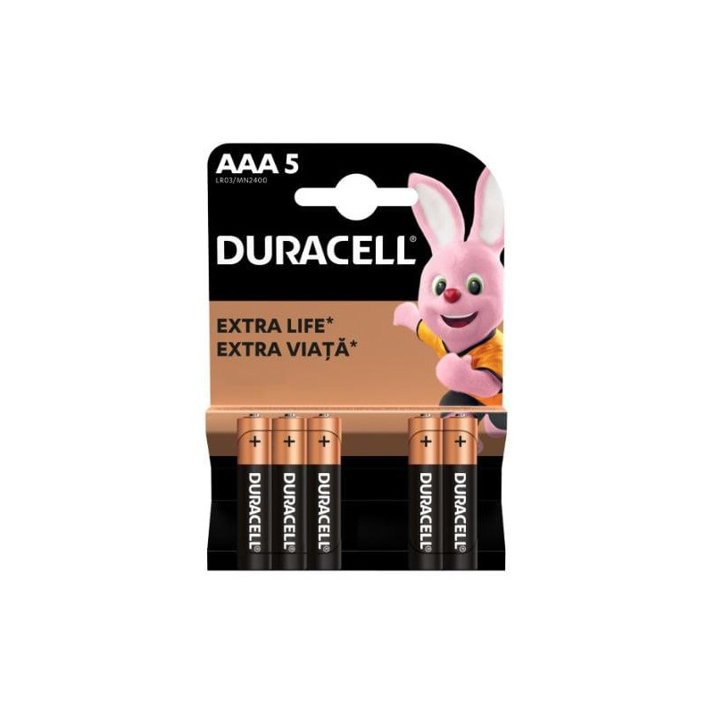 BATTERIES DURACELL ALK AAA 5PCS.