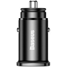 Įkroviklis auto USB 2.0 -USB-C 30W,black Įkroviklis auto USB 2.0 -USB-C 30W,black
