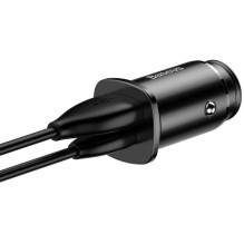 Įkroviklis auto USB 2.0 -USB-C 30W,black Įkroviklis auto USB 2.0 -USB-C 30W,black