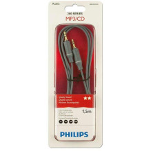 Laidas PHILIPS 3.5mm M, 3.5mm M, 1.5m, pilkas SWA4522S / 10 Laidas PHILIPS 3.5mm M, 3.5mm M, 1.5m, pilkas SWA4522S / 10