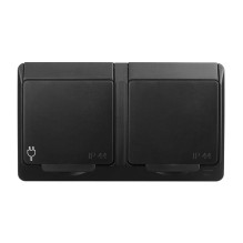 Dvivietis kištukinis lizdas ELEKTRO-PLAST HERMES, IP44 Dvivietis kištukinis lizdas ELEKTRO-PLAST HERMES, IP44