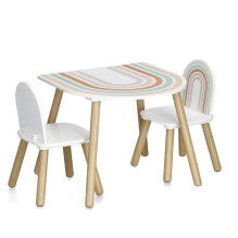 SET FOR KIDS RB 2CHAIRS / DESK WHI WOOD CO SET FOR KIDS RB 2CHAIRS / DESK WHI WOOD CO