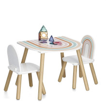 SET FOR KIDS RB 2CHAIRS / DESK WHI WOOD CO SET FOR KIDS RB 2CHAIRS / DESK WHI WOOD CO