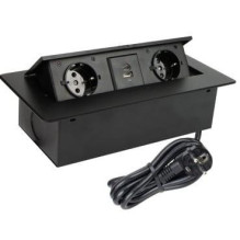 EXT CORD 2PL+USB A+C 3M BLACK