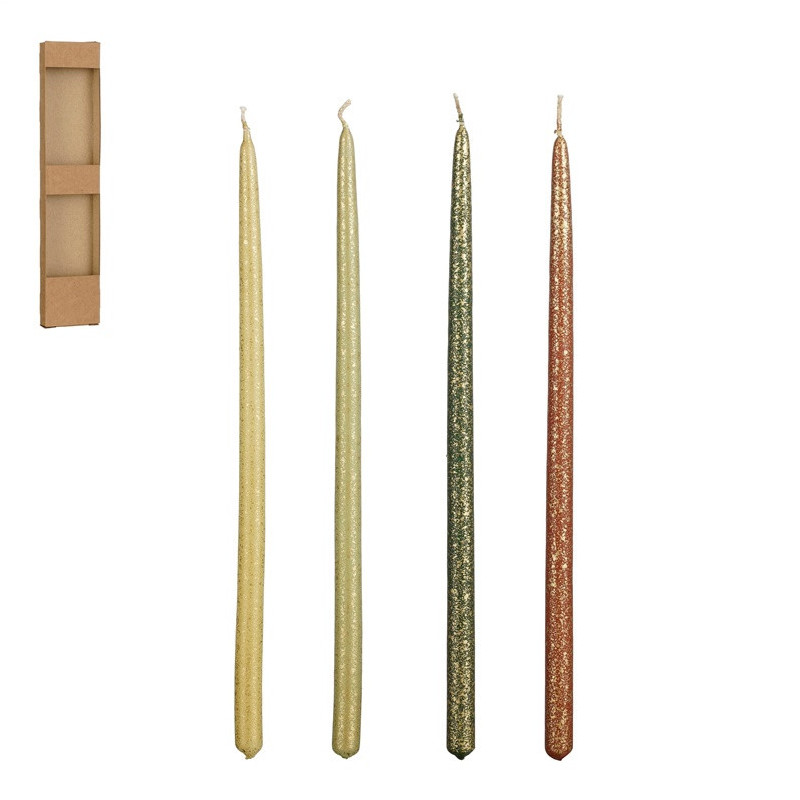 Candle, conical, 4 h, 28 cm, 4 pcs