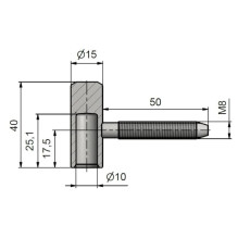 Lankstas durims TKZ Polna 9618053L, 1.5 cm x 4 cm