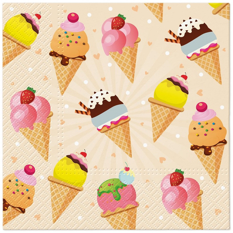 Tissue PAW Ice Cream, 33 cm x 33 cm, 20 pcs