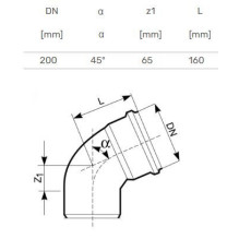 Elbow external D200x45° Elbow external D200x45°
