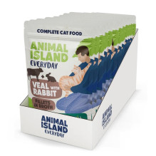 ANIMAL ISLAND veršienos ir triušienos filė sultinyje - šlapias kačių ėdalas - 12 x 85 g