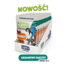 ANIMAL ISLAND paštetas su kalakutiena - šlapias kačių ėdalas - 12 x 100 g