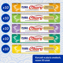 INABA Churu Varieties vištienos skanėstai katėms - 50 x 14 g INABA Churu Varieties vištienos skanėstai katėms - 50 x 14 g