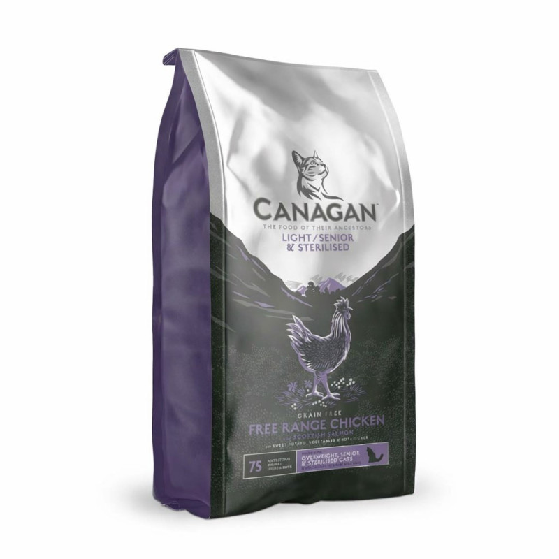 CANAGAN Light Senior Sterilised chicken - sausas kačių ėdalas - 4 kg