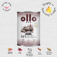 OLLO Plus Collagen Wild boar - wet dog food - 400g OLLO Plus Collagen Wild boar - wet dog food - 400g