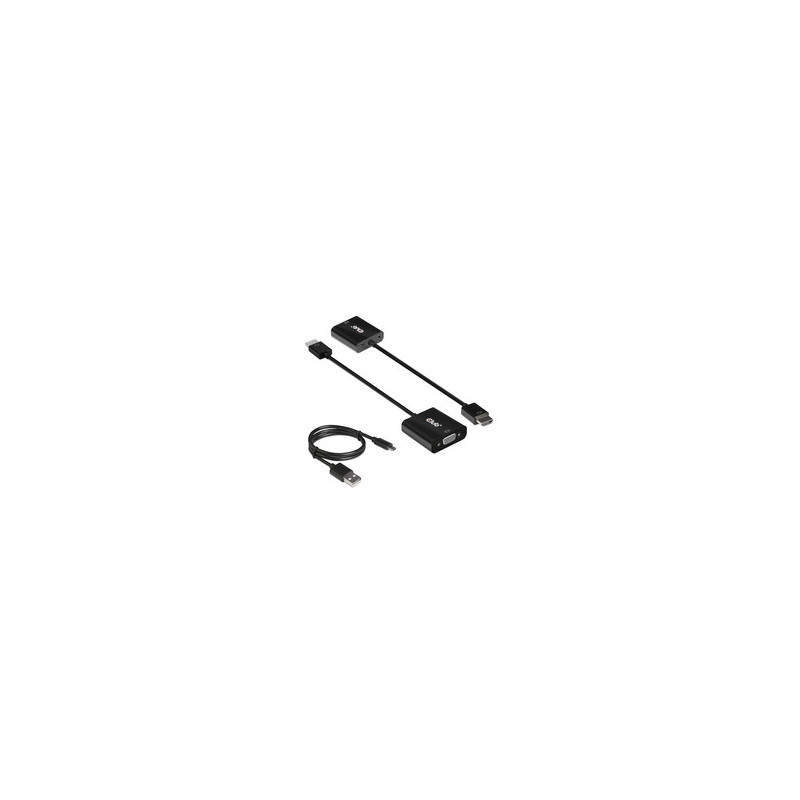 CLUB3D CAC-1302 video cable adapter 0.5 m HDMI Type A (Standard) VGA (D-Sub) Black