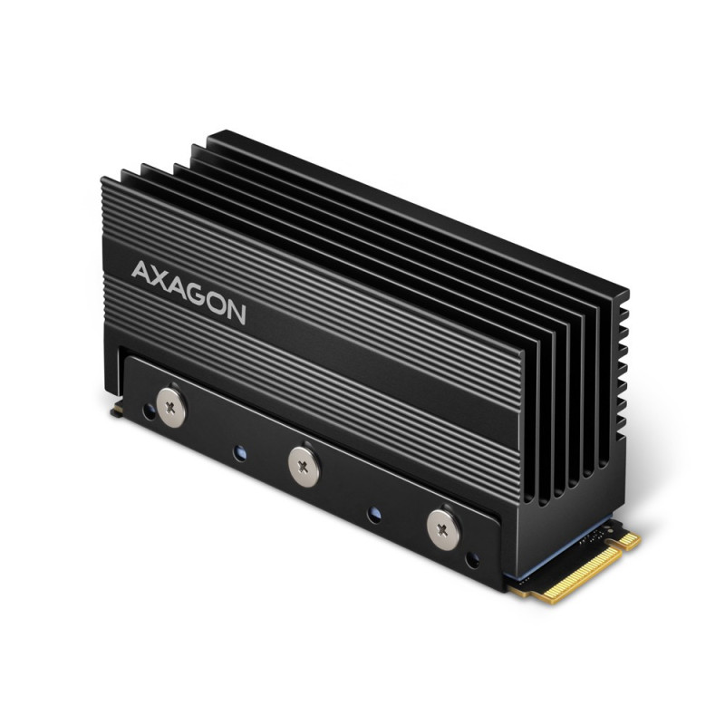 Axagon Passive aluminum heatsink for single-sided and double-sided M.2 SSD disks size 2280 height 36 mm.